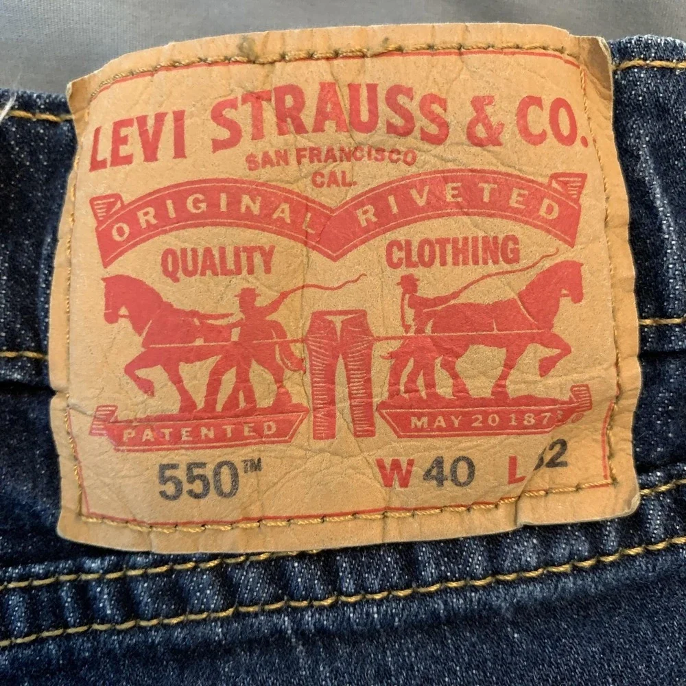 Levis 550 Jeans‎ Mens 40x32 Blue Relaxed Fit Tapered Leg Medium Wash Denim Pants
